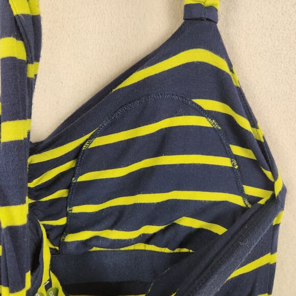 Dakini Athletic Dress Women’s SZ LG Blue/Lime Striped Stretch Twist Back Detail - Picture 8 of 14